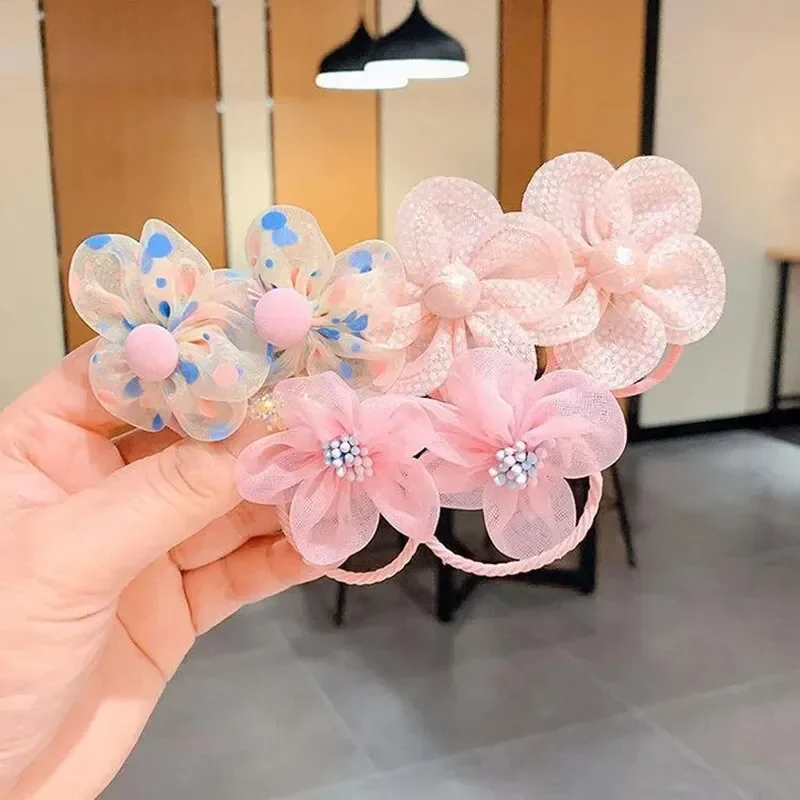 Elásticos de pelo con flores para bebé – Suaves y flexibles - imagen 5