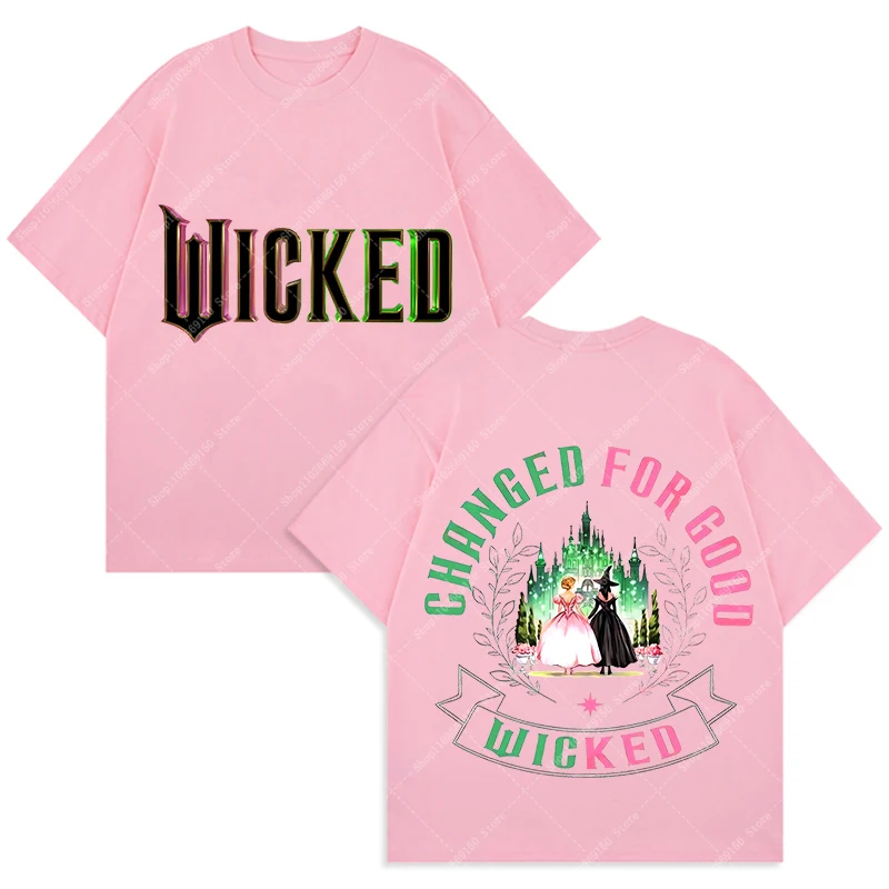 Camiseta de algodón de película Wickeds para mujer, camisetas de manga corta para adultos, camiseta bonita de dibujos animados para niña, ropa informal de verano, camiseta de Anime, regalos 2026