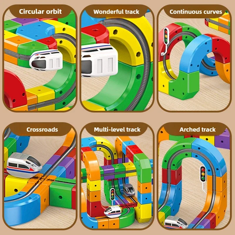 Coches decale magnéticos para niños – Juego educativo pista y bloques - imagen 2