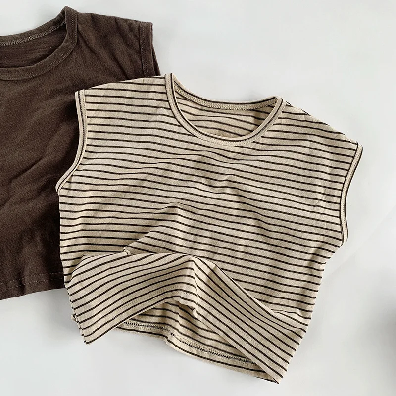 Camiseta sin mangas de algodón unisex estilo coreano, para verano - imagen 5