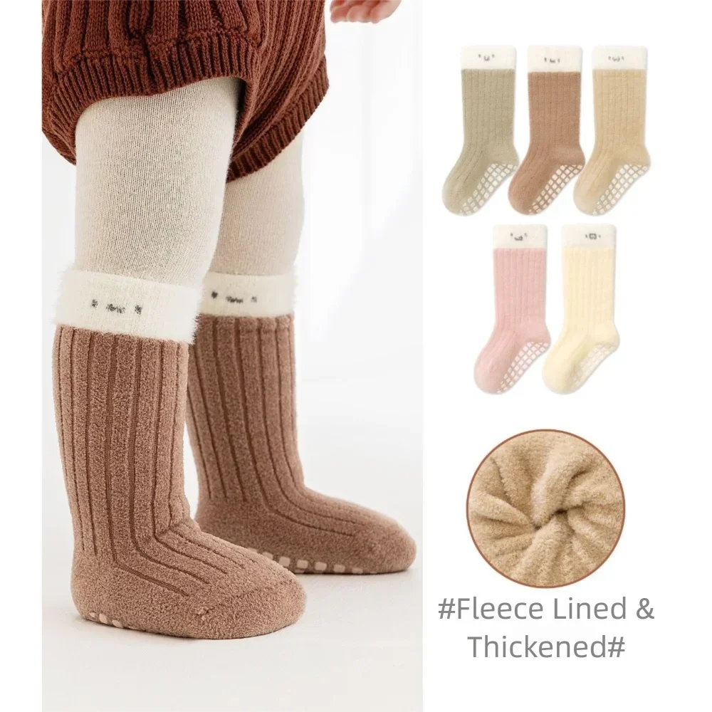 Calcetines de invierno a la moda para bebé, calcetines suaves y cálidos para niños pequeños, calcetines gruesos con bonitos dibujos para el suelo, calcetines para niños y niñas - imagen 2