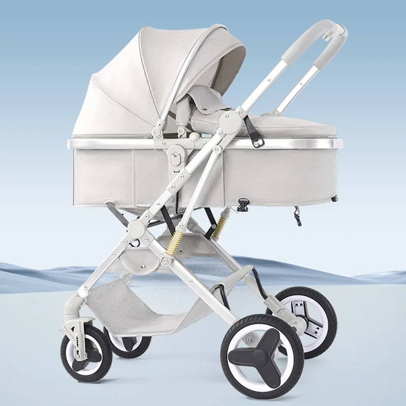 Cochecito reversible plegable cuatro ruedas con respaldo reclinable - imagen 4
