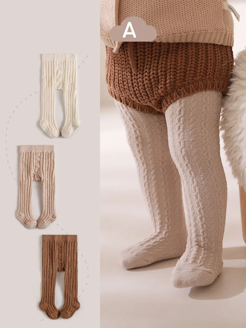 Milangel-Leggings gruesos para bebé, pantalones ajustados de Color sólido para niña, novedad de otoño
