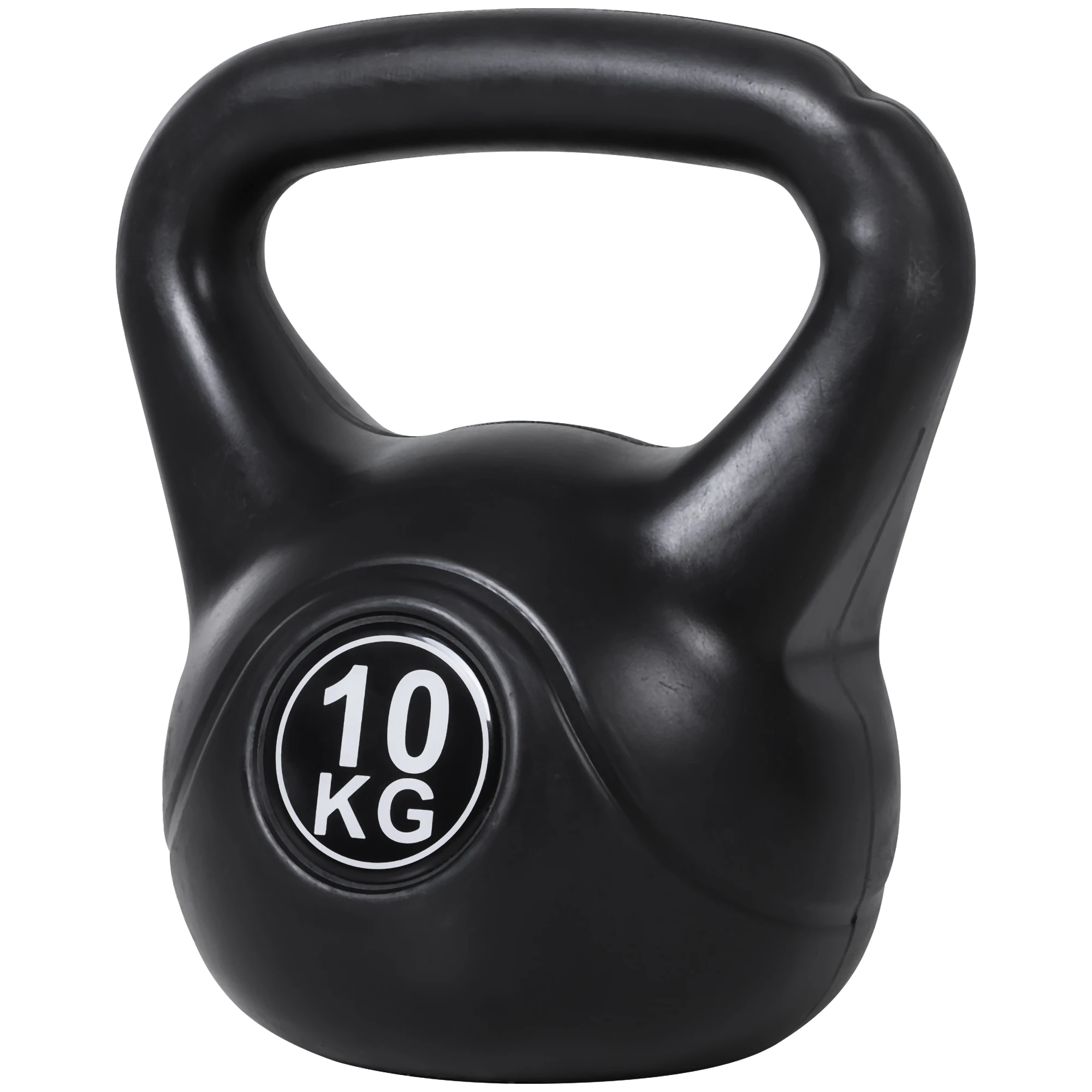 HOMCOM Pesa Rusa de 10 kg Kettlebell de Fiteness Relleno de Arena con Mango Ancho Antideslizante para Ejercicios y Entrenamiento en Casa y Gimnasio 25x19x28 cm Negro