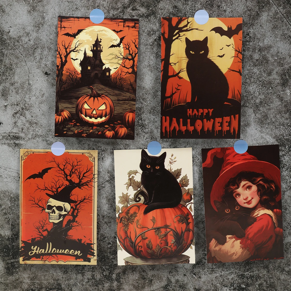 Pegatinas de pared con temática de calabaza de gato negro para decoración del hogar, tarjetas de mensaje para dormitorio festivo, cambio de imagen, 10 paquetes, 2024 - imagen 4