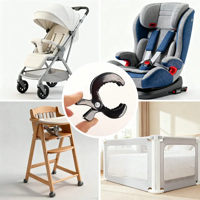 4 Uds. De clavijas para cochecitos, soportes para manta de bebé, cochecitos de viaje, soportes para cubierta de asientos, gancho portátil, accesorios para cochecito de bebé - imagen 5