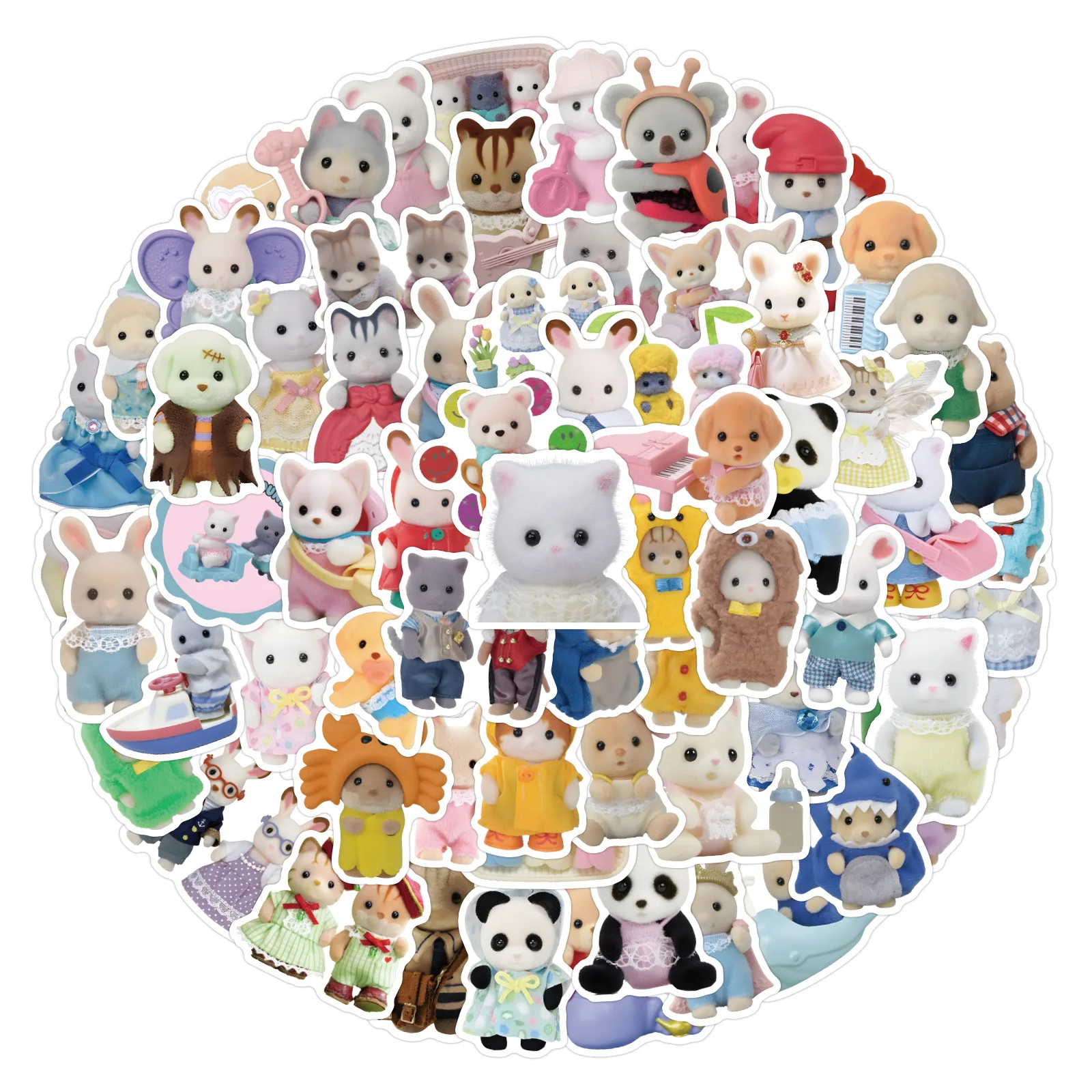 120 unids/set Calico Critters pegatinas decoración cuaderno equipaje pegatinas de dibujos animados juguete - imagen 4