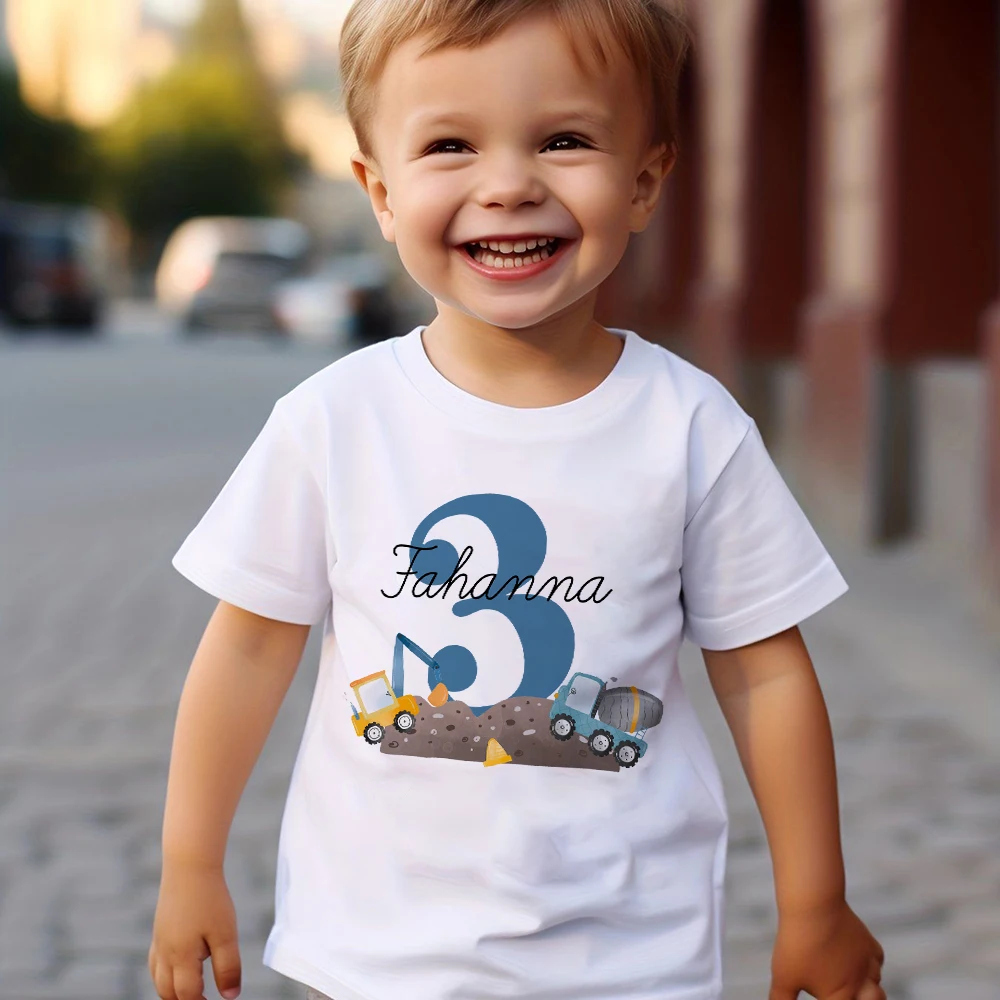 Camiseta de cumpleaños personalizada para niños de 1 a 9 años, camiseta de fiesta de cumpleaños para niños, camiseta salvaje personalizada con nombre, camiseta de manga corta para niños, regalo