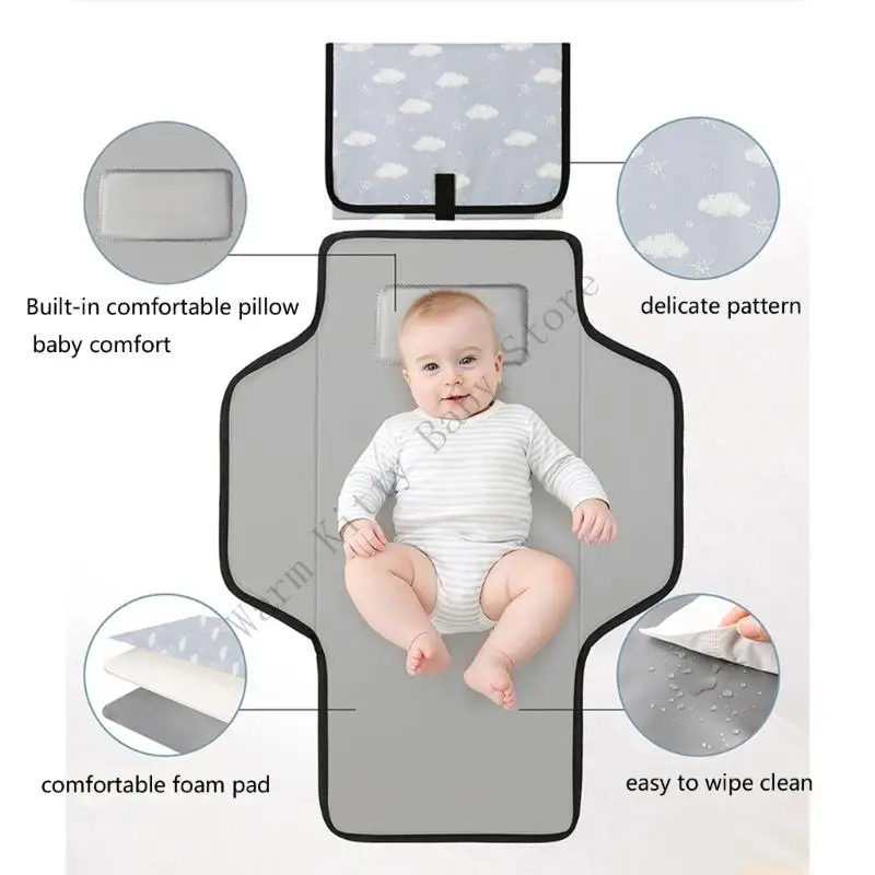 XXFE Cambiador portátil de pañales impermeable y plegable para viajes - imagen 3