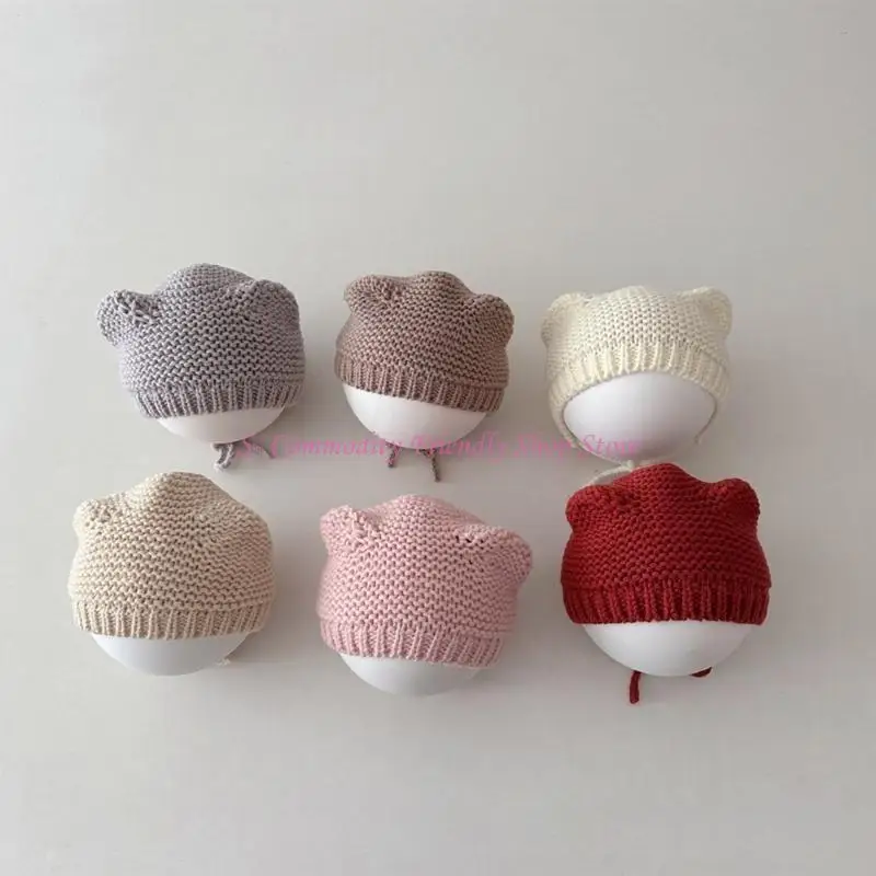 85AE Gorro tejido para bebé 0 a 24 meses, gorro para niño pequeño, gorro cálido para otoño e invierno, accesorio - imagen 4