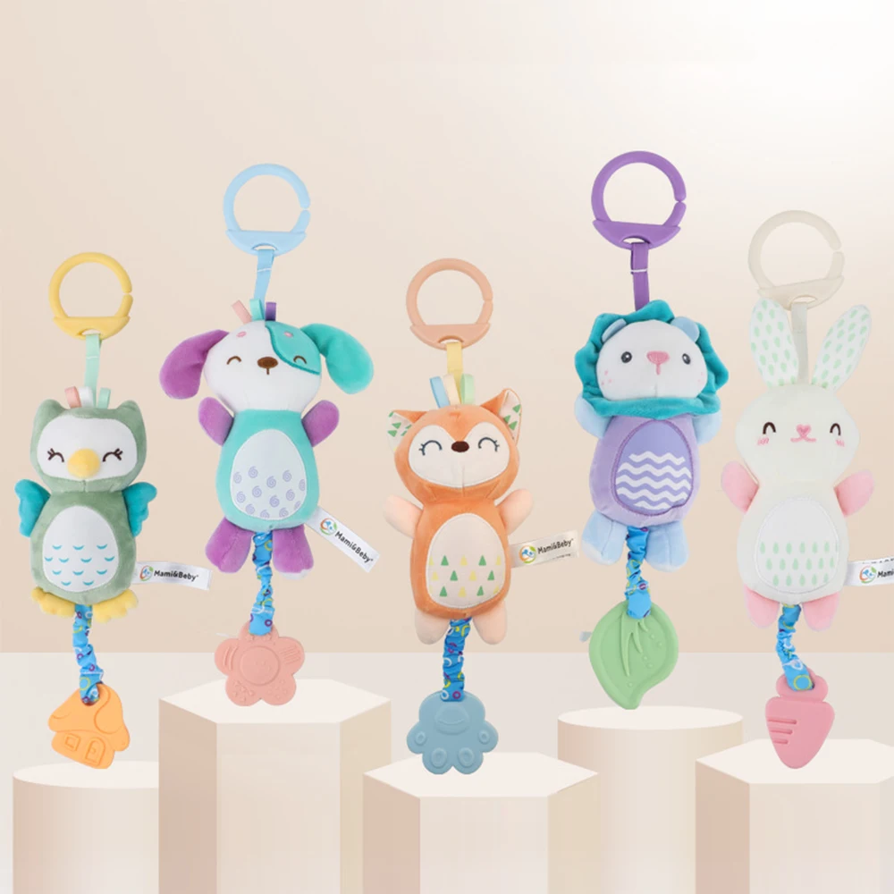Sonajero de animales para bebé – Peluche suave sensorial manual