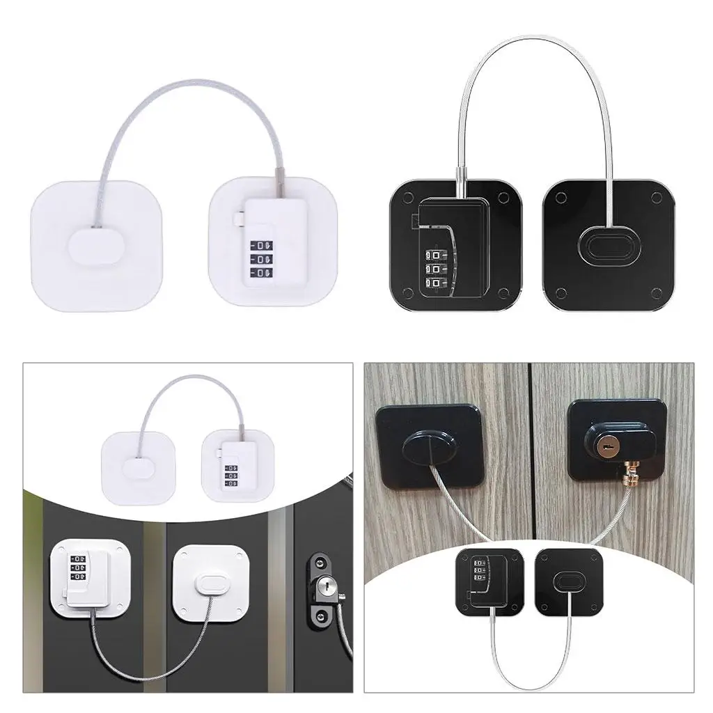 Cerraduras para frigorífico Cerraduras para frigorífico codificadas con combinación Cerraduras para puertas para niños con congelador sin necesidad de llaves fuertes - imagen 4