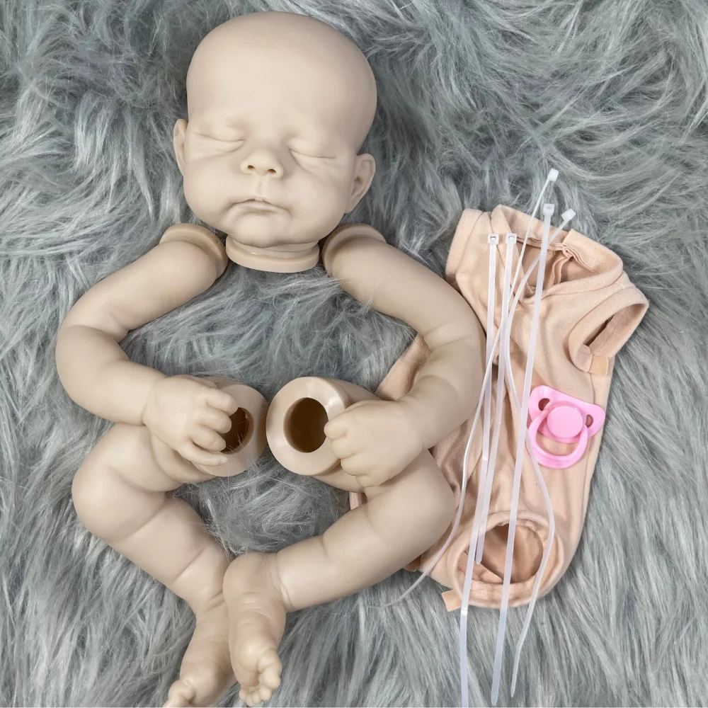 Kit de muñeco de vinilo Reborn de 21 pulgadas Eric/Erica, molde para bebé recién nacido en blanco sin pintar, piezas de muñeca con cuerpo de tela - imagen 4