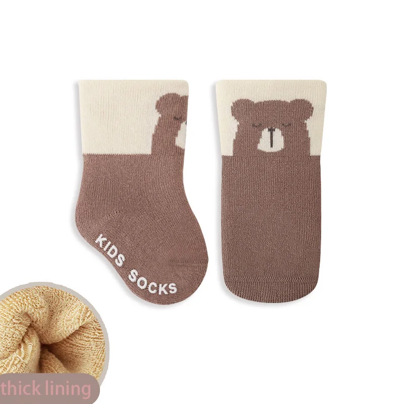 Milangel-Calcetines de invierno para bebé, medias de forro grueso para recién nacido, 5 pares por lote - imagen 3