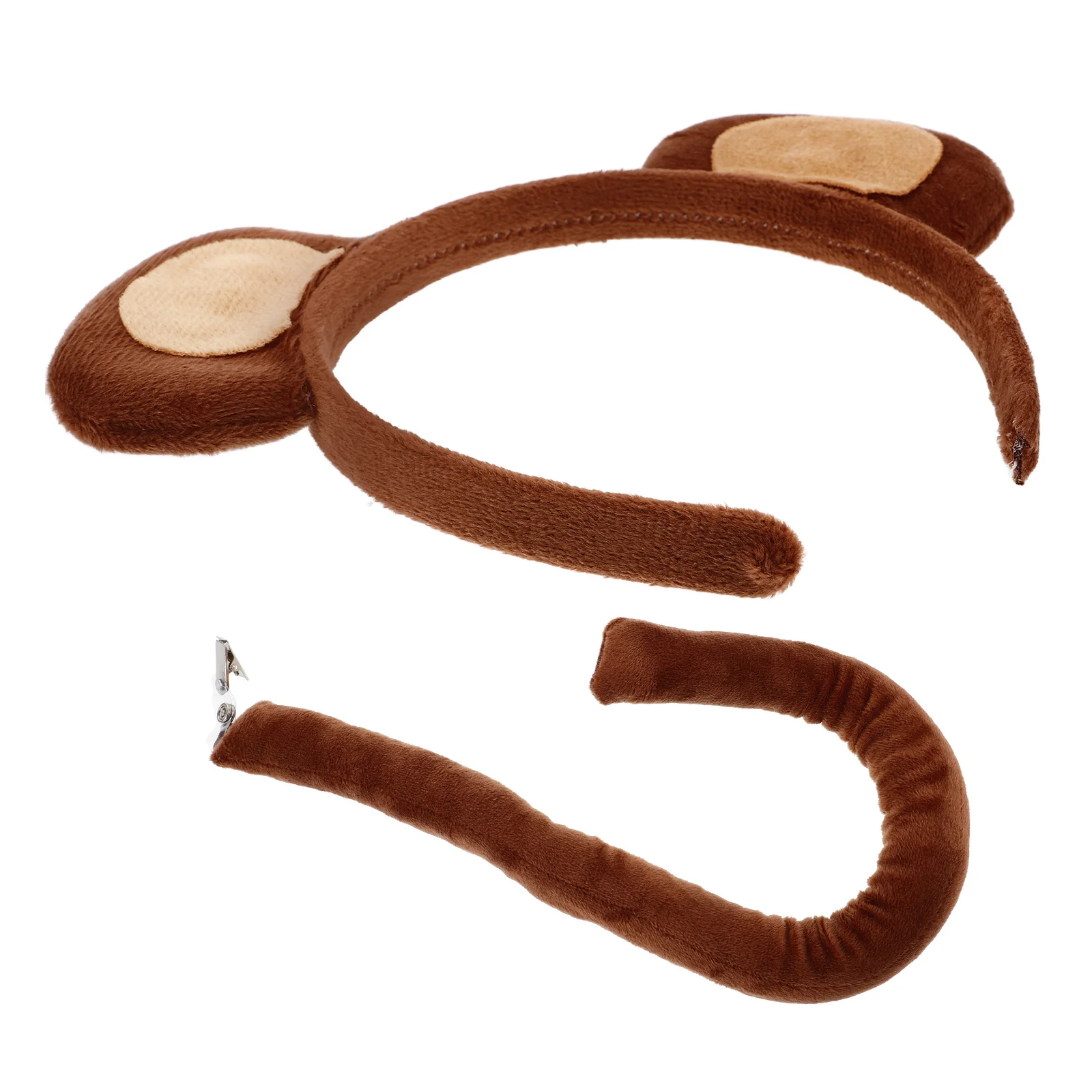1 Juego de diadema de mono, conjunto de cola, accesorio de disfraz de fiesta de jungla para niños, disfraz de Halloween, vestido elegante, accesorios de juego de rol de animales - imagen 2