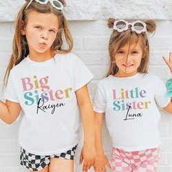 Camiseta personalizada hermanos con nombre hermana mayor y pequeña