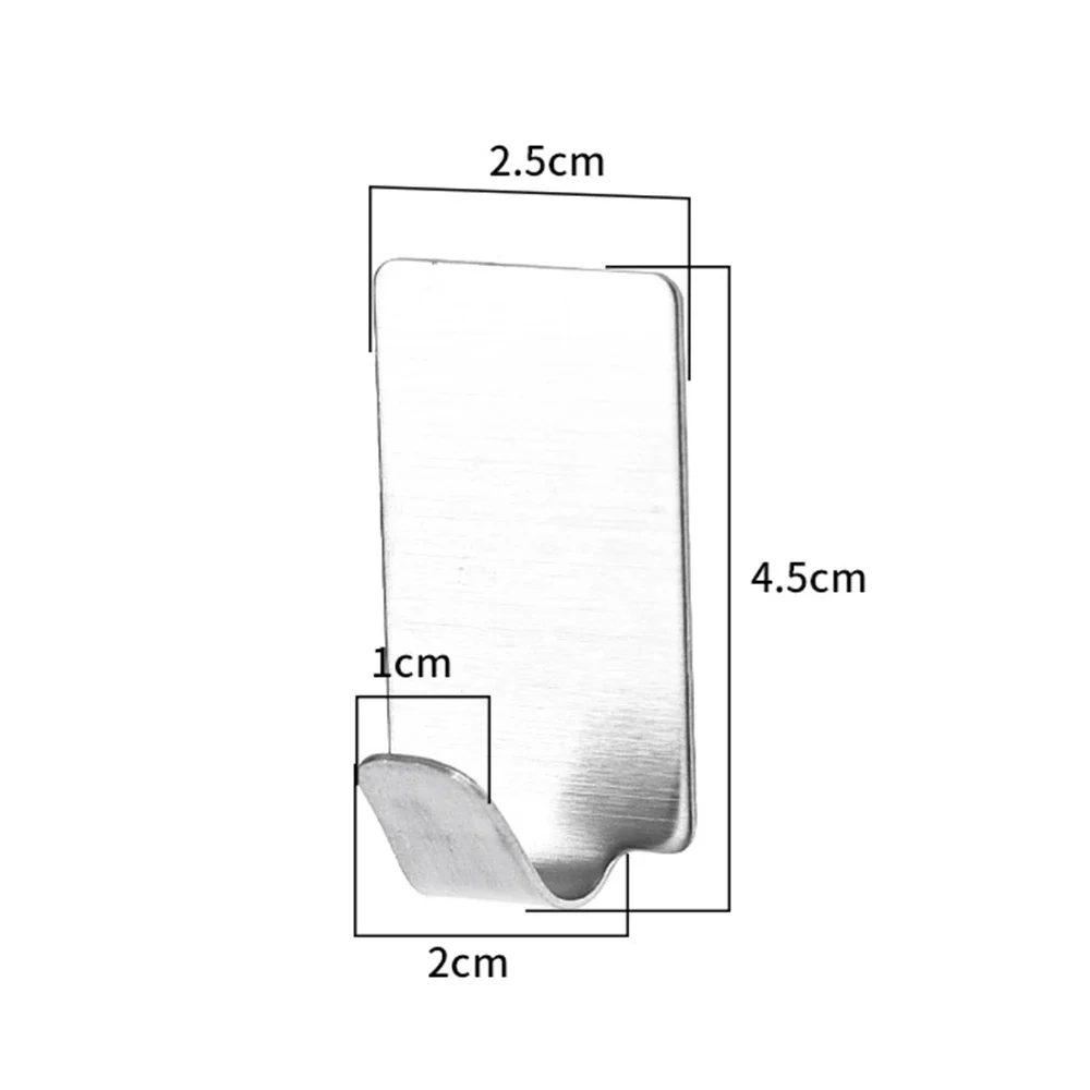 Gancho adhesivo acero inoxidable sin agujero para puertas baño cocina