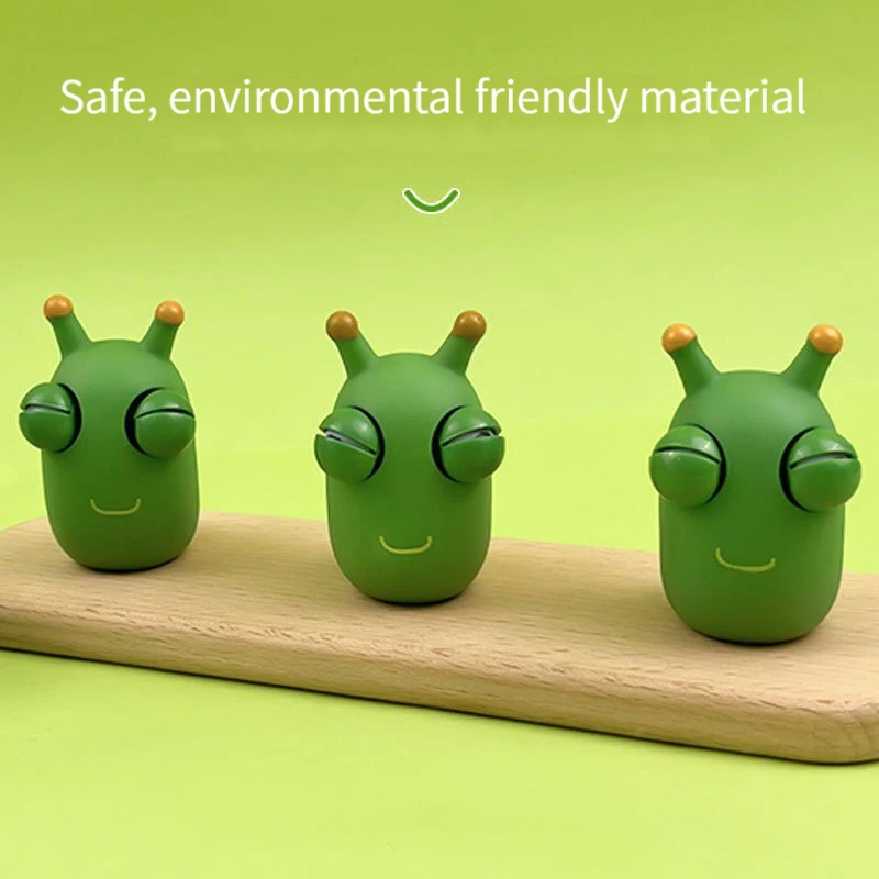 Divertido globo ocular, juguete para apretar, gusano vegetal blando, juguete antiestrés, oruga, alivio del estrés, insecto, juguete de descompresión antiestrés - imagen 3