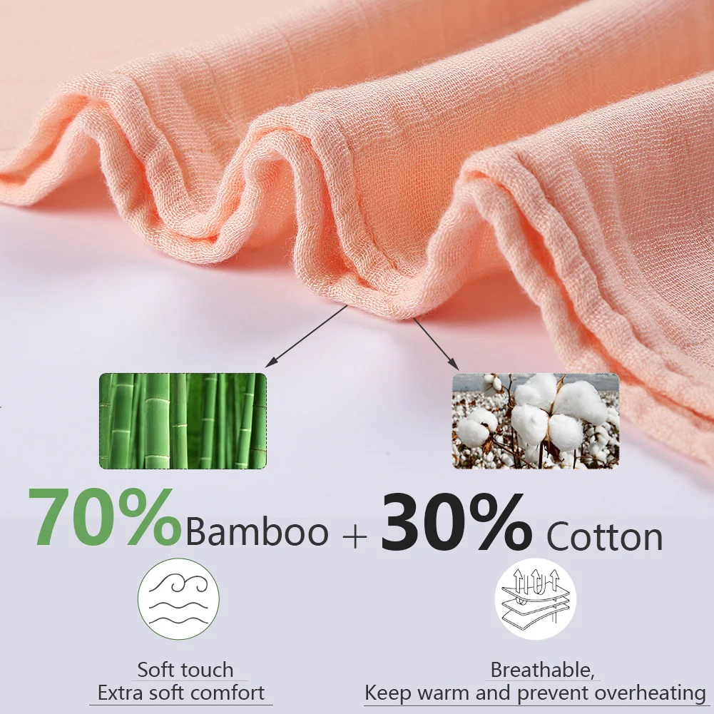 Manta bebé de bambú envolvente para dormir - suave y cálida