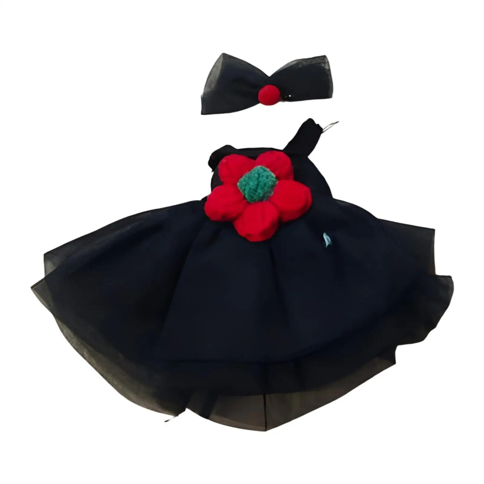 2x Fashion Dolls Dress and Hairpin, Handmade Clothing Accessories, Miniature Clothes for 17cm Girl Dolls Halloween Gift