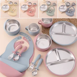 Pack vajilla destete bebé: plato y babero de silicona