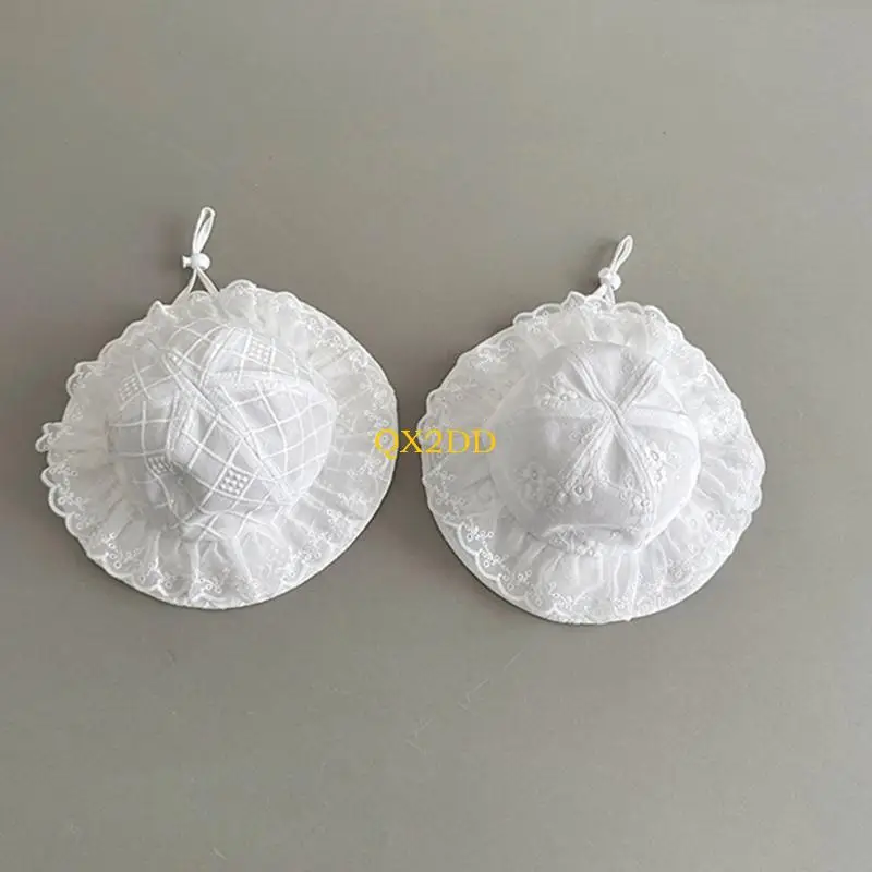 Gorro lavabo en encaje para bebé – Atado ajustable - imagen 3