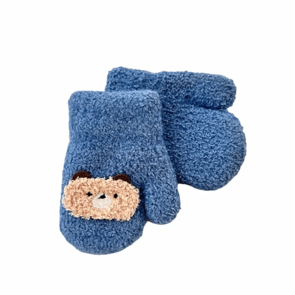 Manoplas cálidas de dibujos animados para niños, guantes gruesos antifríos, cubierta calentadora de manos de invierno de doble capa, 1-3 años, niña y niño - imagen 4