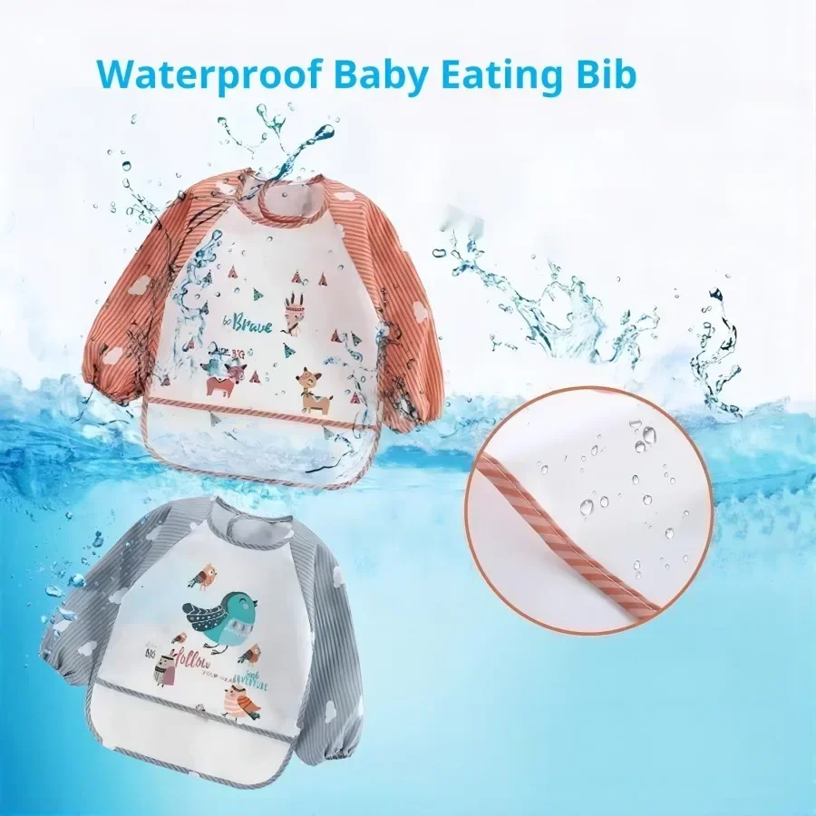 Bata impermeable de manga larga para bebé con dibujos animados