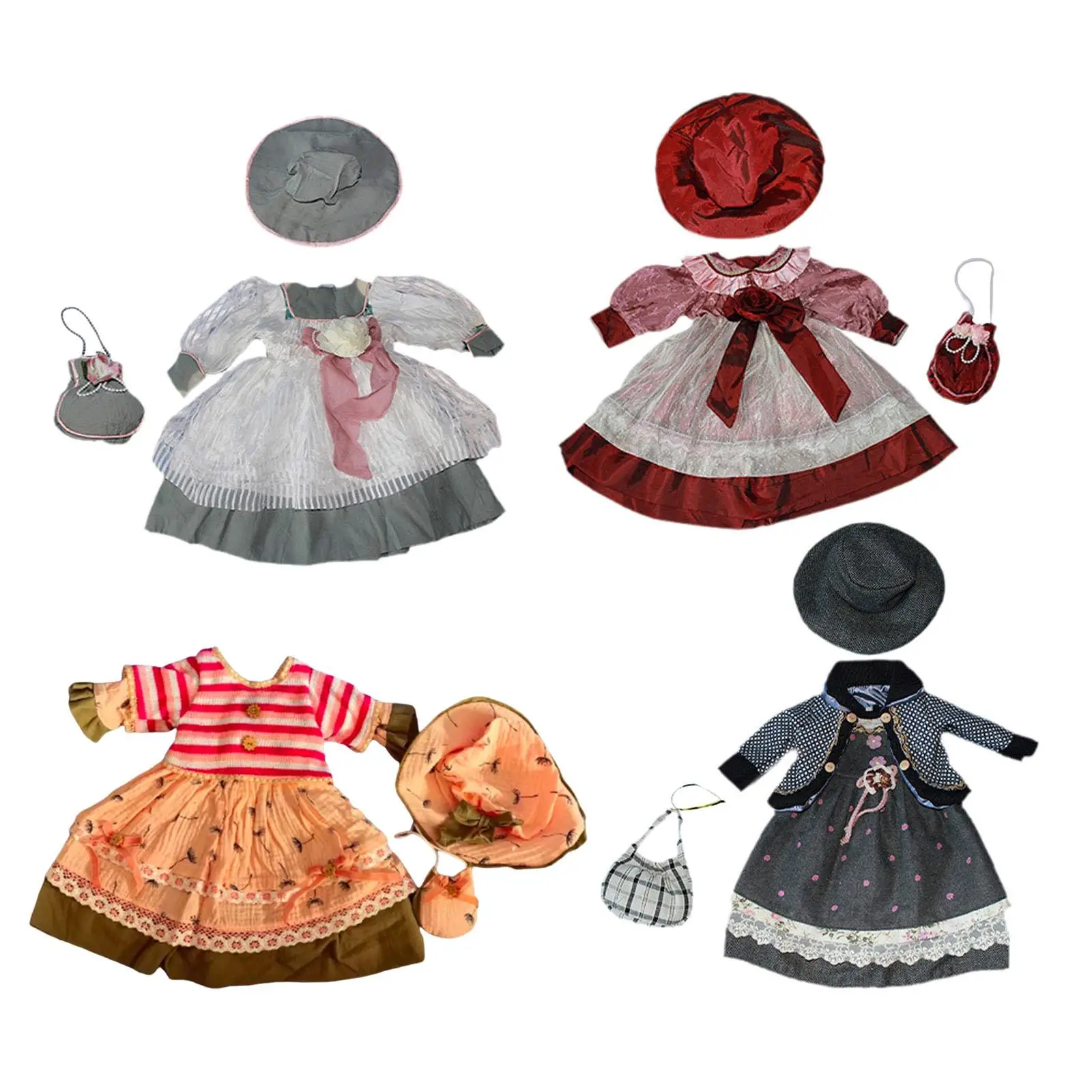 Vestido de muñeca para niñas, muñeca DIY de juguete para niños, regalo de cumpleaños, muñeco colgante, ropa de muñeca de coordinación bonita, traje para muñeca de 60cm-65cm, 1/3