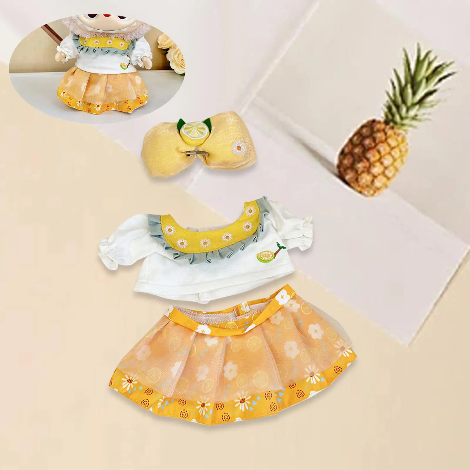 Plush Dolls Shirt Skirt Doll Clothes for Kids Adorable Detachable Decoration Costume Pendant Doll Outfits for 14.96inch Doll