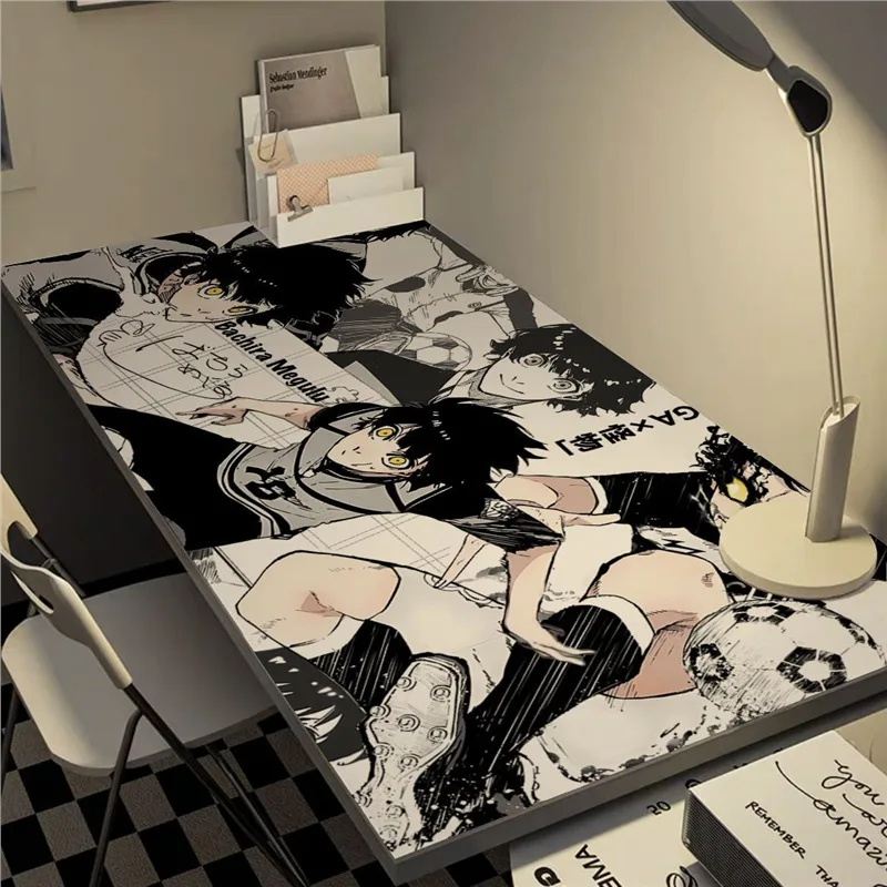 Alfombrilla de ratón para juegos, tapete de teclado antideslizante LargeNon con bloqueo azul, Protector de mesa para escritorio de oficina, yoachi Isagi - imagen 4