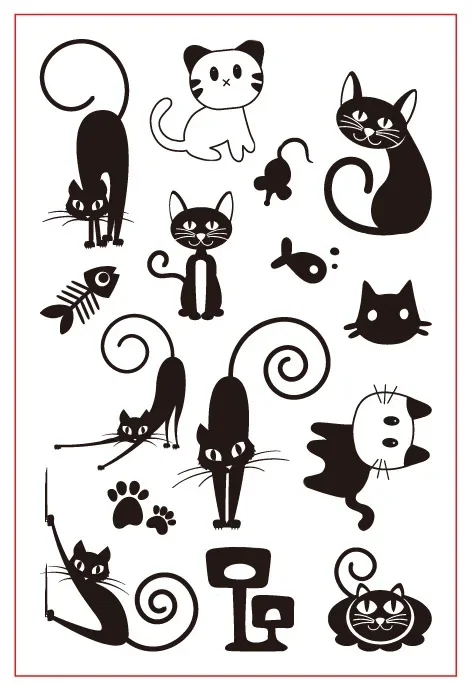 Timbres chat mignon en Silicone Transparent pour enfants, 1 pièce, tampon chaton de dessin animé, décor de bricolage, Scrapbook, Journal, fournitures pour étudiants - imagen 5
