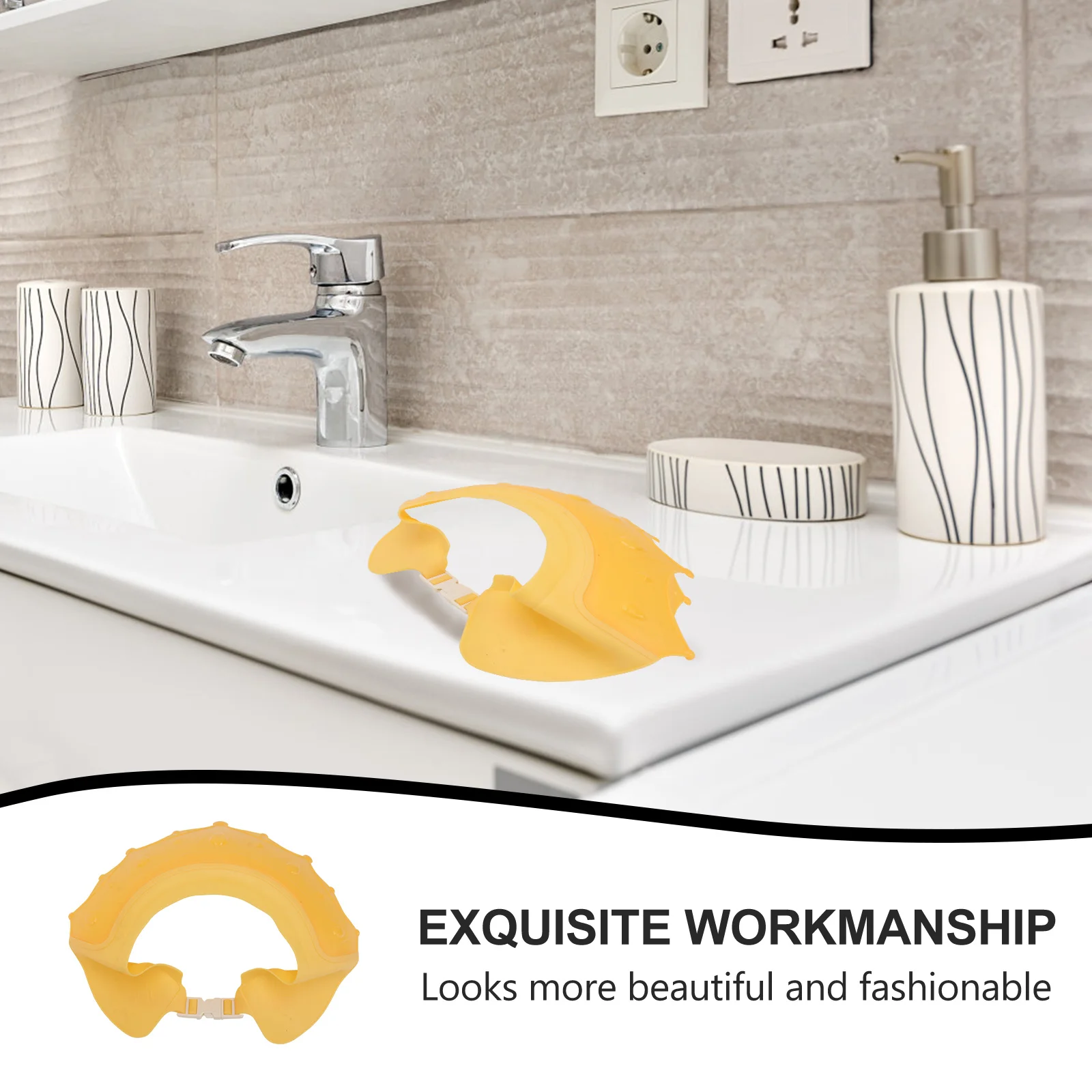 Gorros de champú para bebé, gorros de ducha impermeables de silicona para lavado de cabello, gorros protectores con ala de drenaje de dibujos animados para niños pequeños, 2 uds. - imagen 3