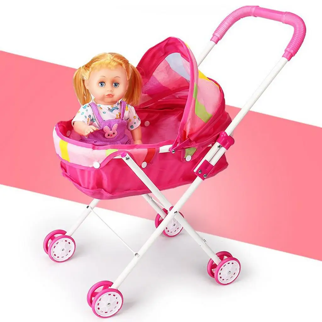 Reborn Baby Toddler Furniture Toy - Foldable ABS Stroller With Swivel Wheels Reborn Baby Toddler Furniture Toy - Foldable ABS Stroller With Swivel Wheels