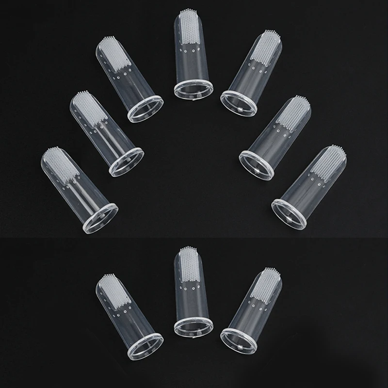 10/5/2 Uds. Cepillo de dientes transparente para dedos de bebé, cepillo de dientes de entrenamiento infantil suave de silicona de seguridad, masaje transparente para el cuidado bucal