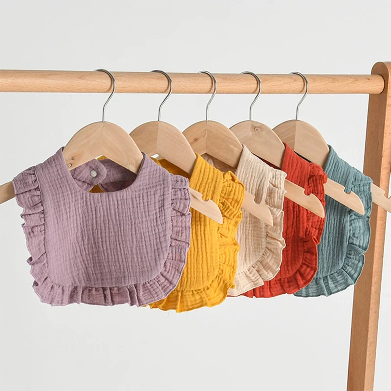 Baberos de alimentación de algodón para bebé, bufanda de Saliva en forma de U, delantal a prueba de desorden para comer infantil, Baberos babeantes para el cuidado de los niños, Baberos bata de comedor para niñas