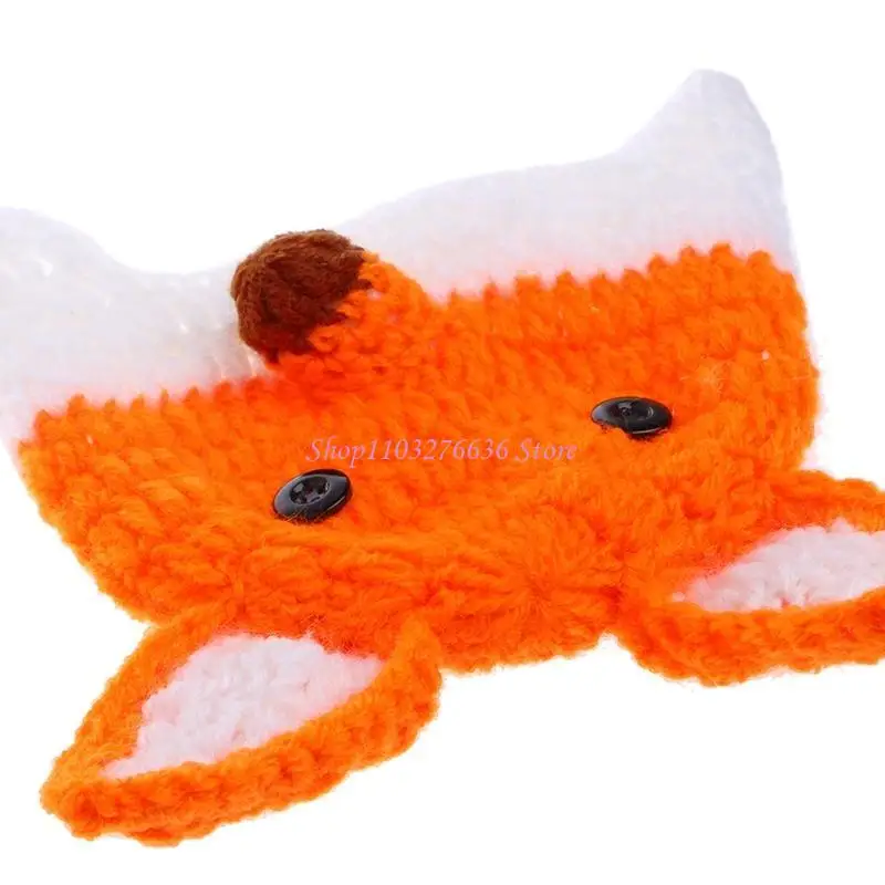 Accesorios fotografía recién nacido R6FD, conjunto sombrero ganchillo, pijama, gorro con mandarina, accesorios - imagen 2