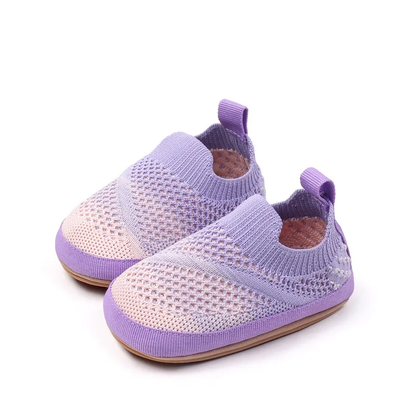 Zapatos de bebé, zapatillas de fondo suave, antideslizantes, transpirables, calcetines de suelo para cuna infantil con suela de goma para niños, niñas y niños, zapatos de malla - imagen 4