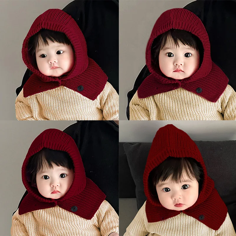 Gorro invierno bebé con calentador de cuello tipo capucha - imagen 4