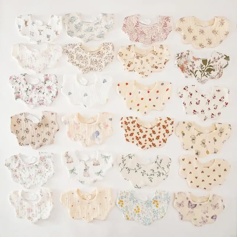 QX2D Babero Babero Unisex Algodón Babero 6 Capa Babero Babero Babero Feeding Lovel - imagen 4