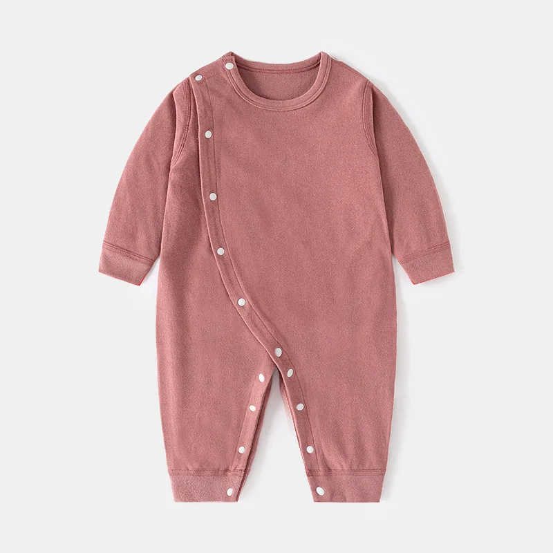 Primavera otoño ropa de bebé niña niño coreano Casual sólido algodón manga larga mamelucos monos niño Boutique ropa BC753 - imagen 3