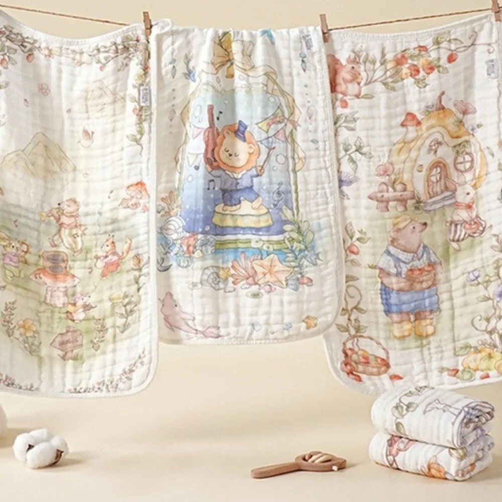 Toalla infantil de algodón con estampado de cuentos - imagen 3