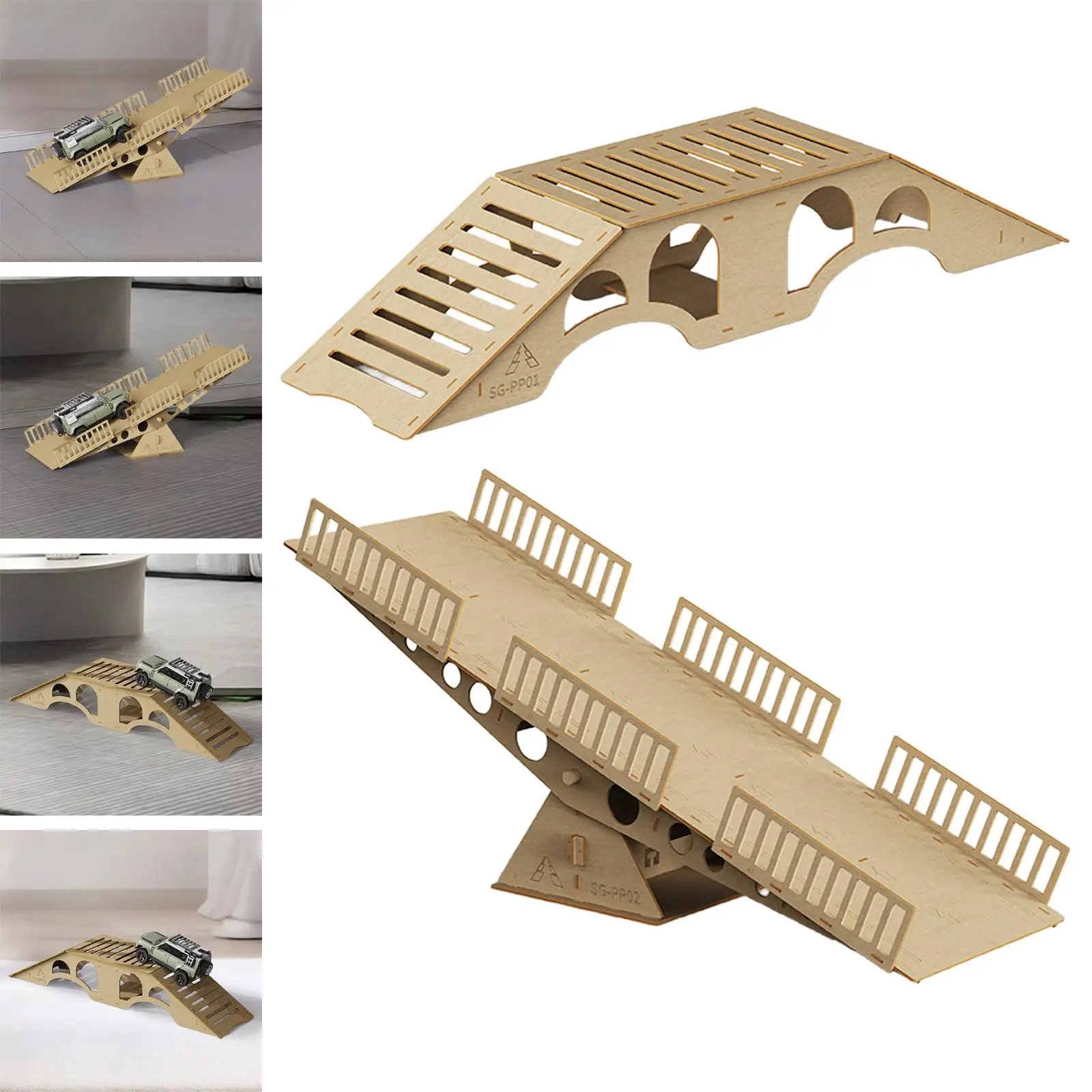 RC Bridge Obstacle Practicing Handling Skills Desktop Climbing Vehicle Prop for 1/18 1/24 Model RC Hobby Car Crawler Trucks
