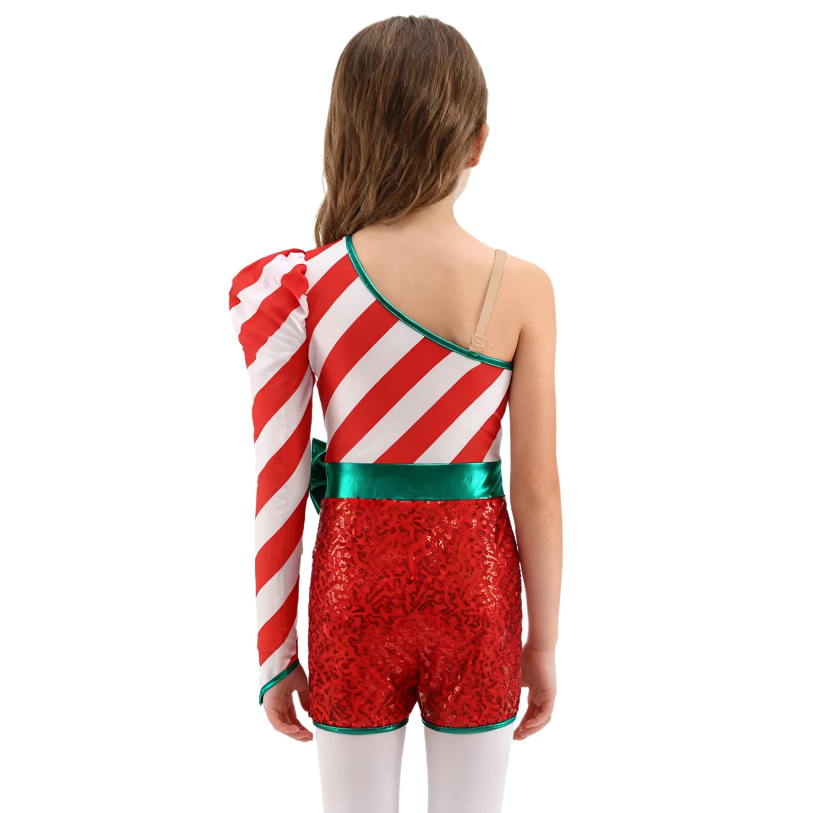 Disfraz bastón caramelo Navidad para niña – Mono con lentejuelas - imagen 3