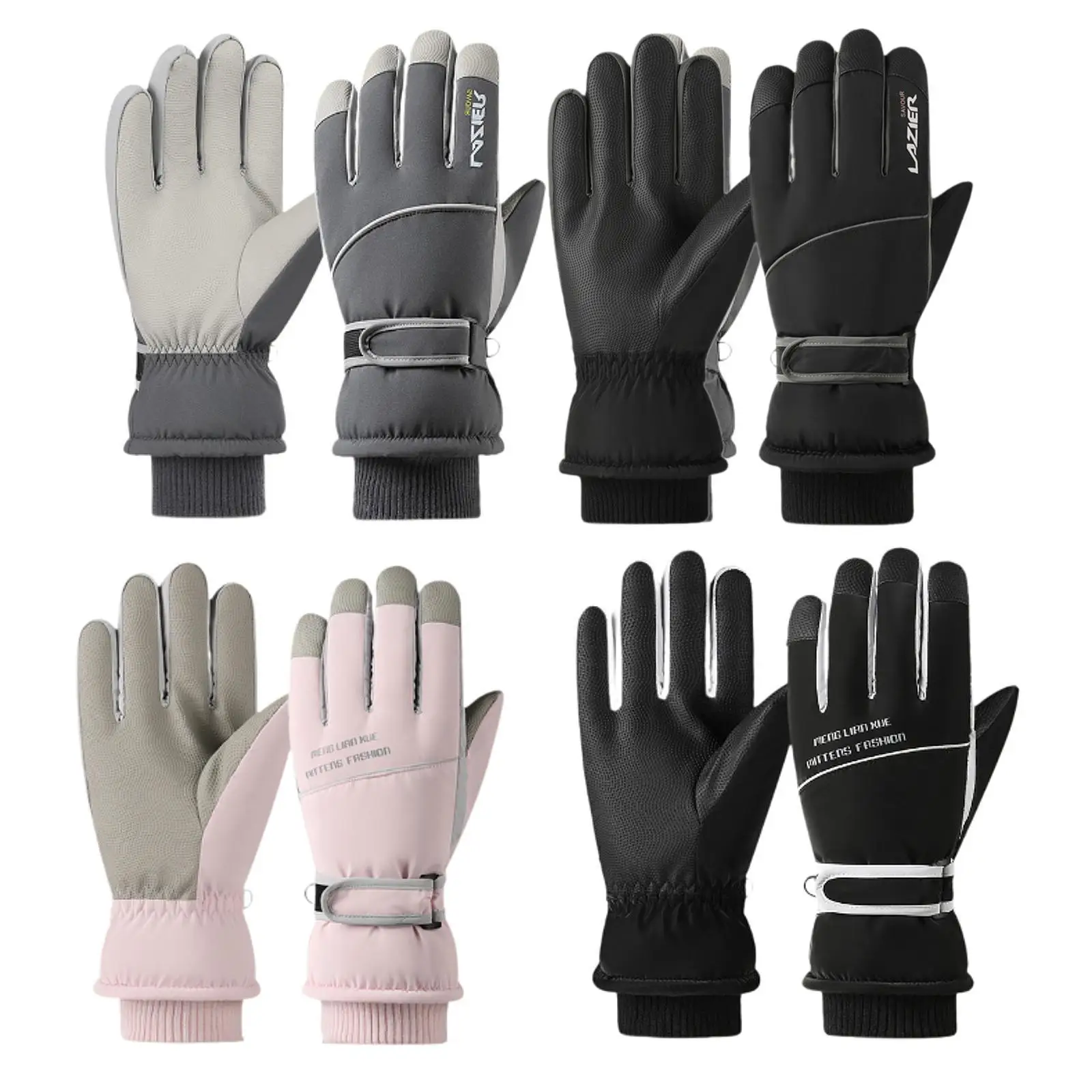 Guantes cálidos de invierno para hombre, guantes antideslizantes para bicicleta con pantalla táctil, guantes de esquí para snowboard, deportes al aire libre, ciclismo, deportes de invierno - imagen 2