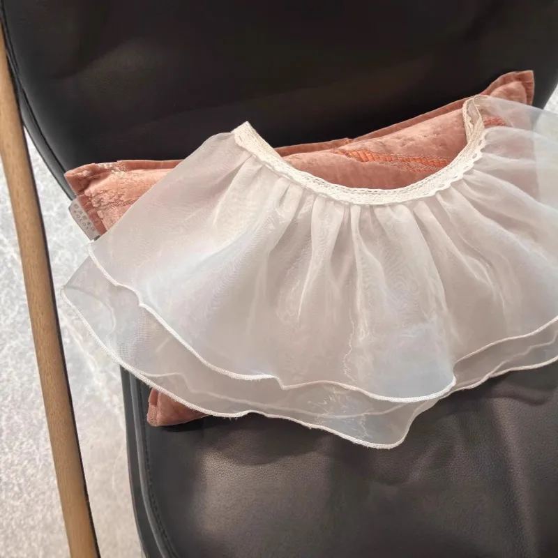 Falda de tul rosa con encaje para niña estilo romántico coreano