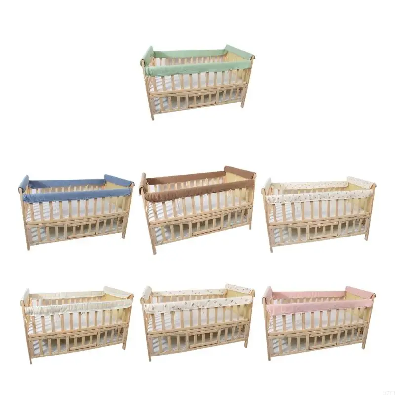 Protectores riel universales para cuna algodón orgánico D7YD, 4 piezas, cubierta protectora riel para bebés y niños