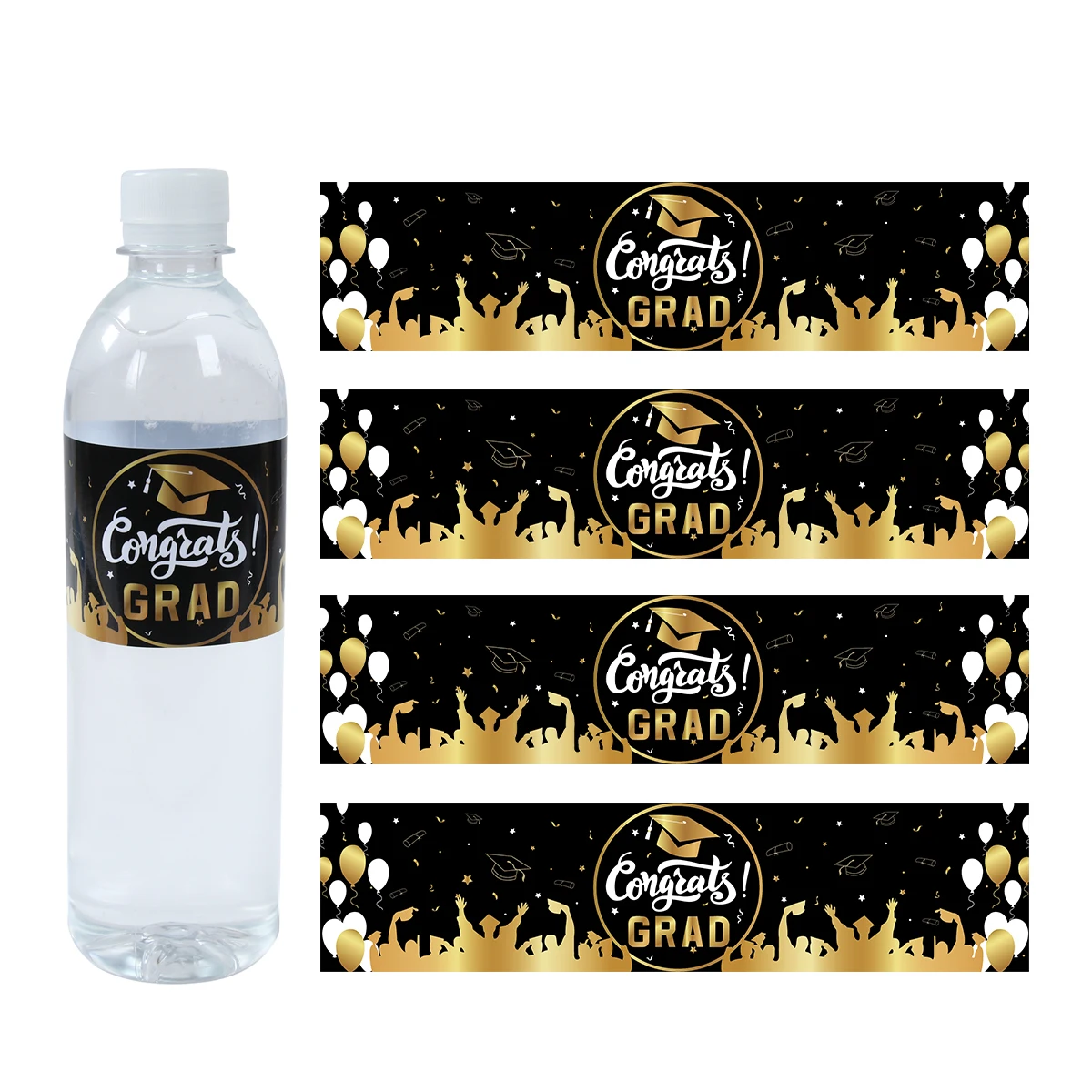 10/24 Uds temporada de graduación fiesta temática pegatinas de botellas felicitación decoración para fiesta de graduación clase de 2025 suministros para fiesta de graduación