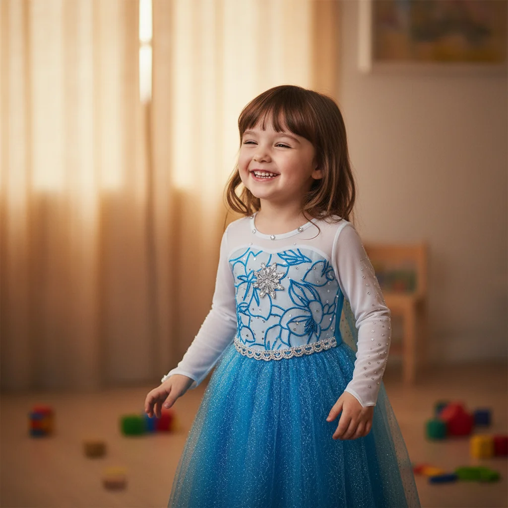 Disfraz de Elsa Frozen para niña con capa y corona oficial - imagen 5