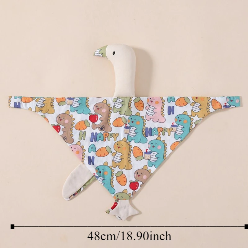 Muñecas para dormir de ganso de algodón puro para bebé, almohada calmante de cisne, toalla de Saliva para recién nacido, adornos interactivos, juguete para acurrucarse de gansos para chico - imagen 5